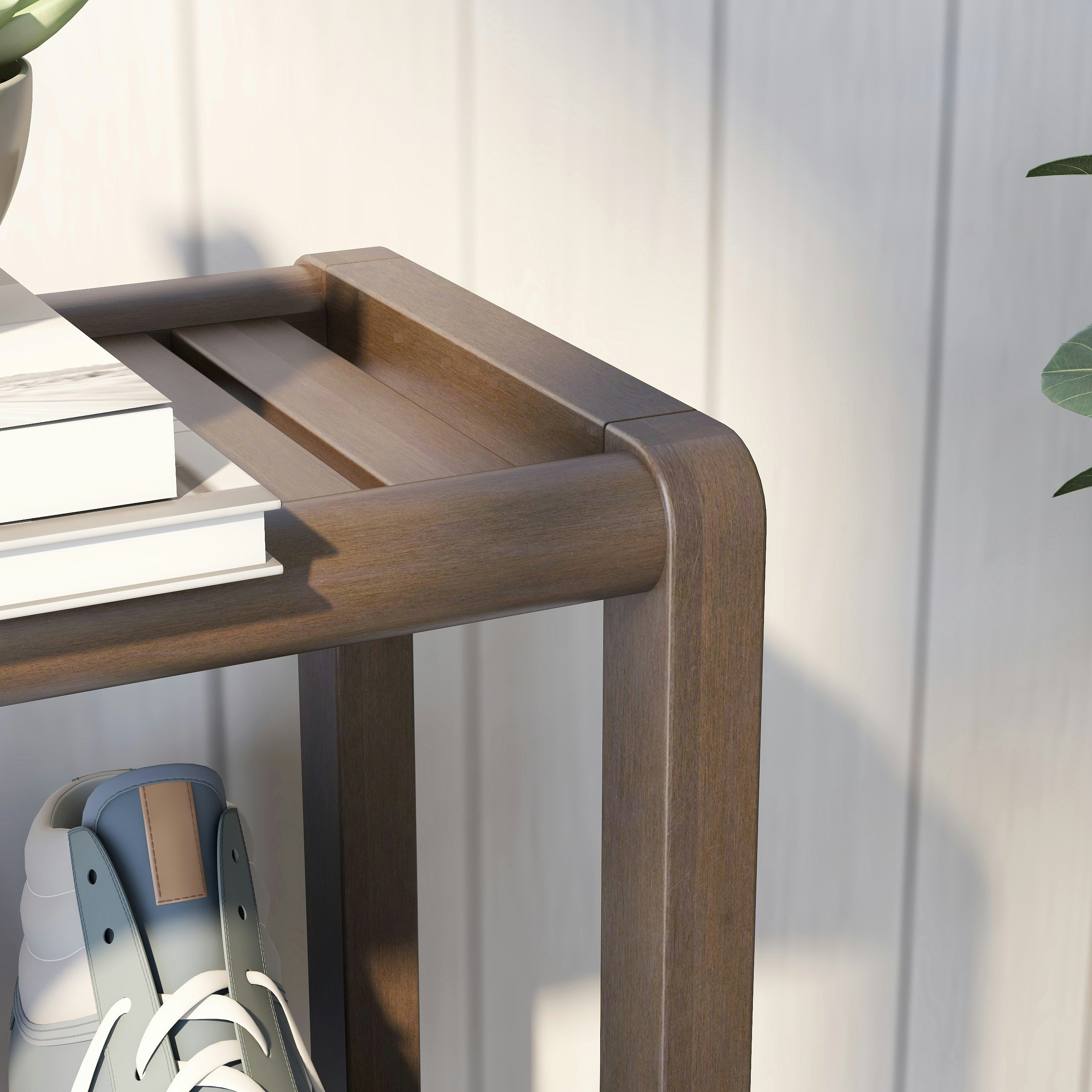 white and black leather sandals on brown wooden table